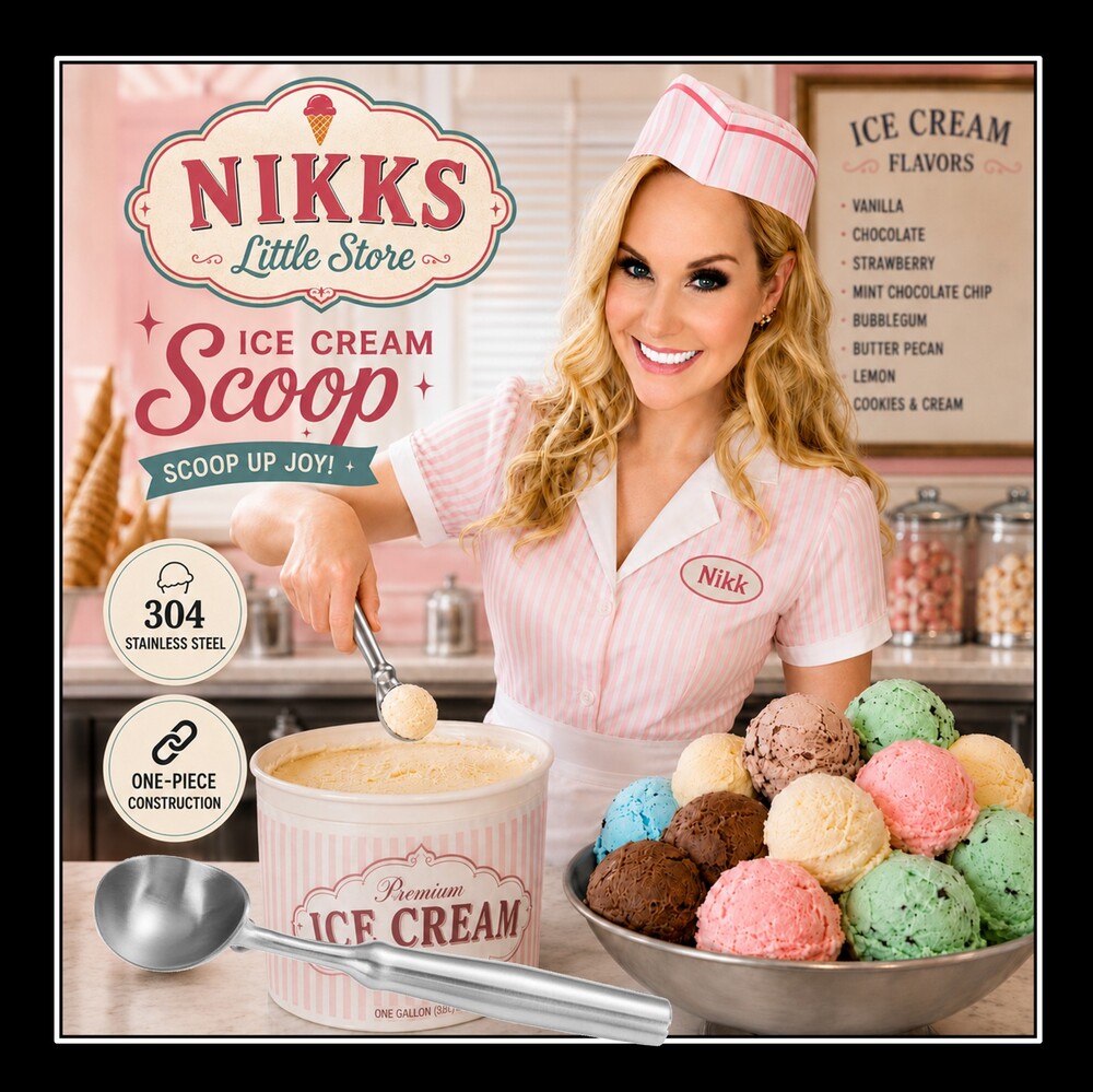 Solid Stainless Steel Ice Cream Scoop, Heavy Duty, Never Rusts or Bends, Lasts!